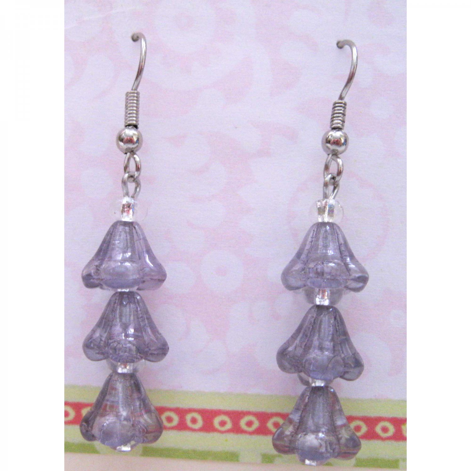 Lavender flower drop fashion earrings