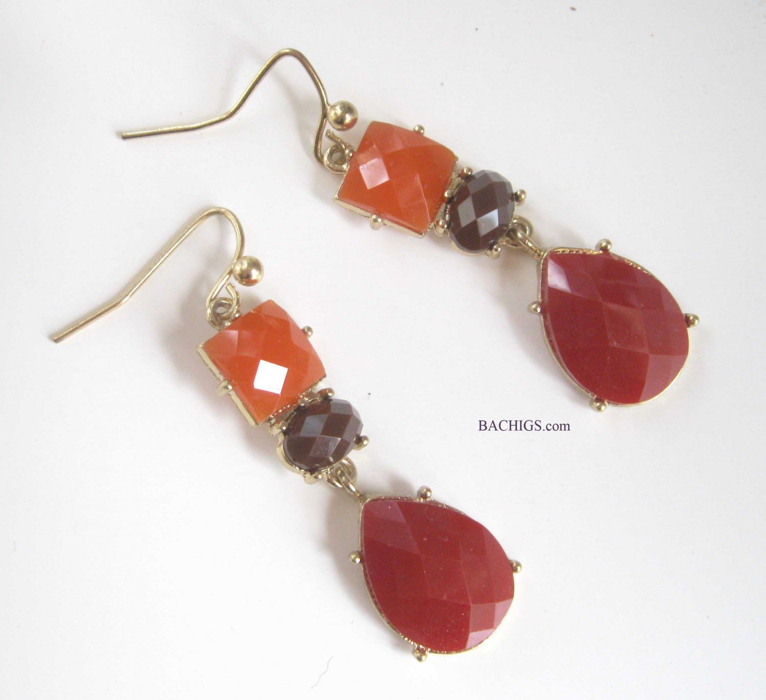 Red purple orange earrings fashion jewelry drop earrings