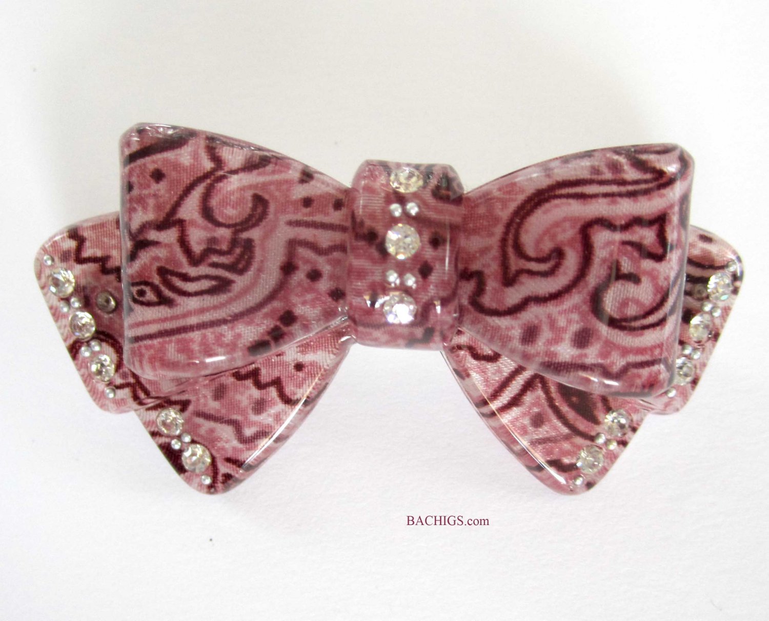 Pink hairclip with crystals