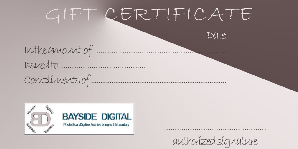 BAYSIDE DIGITAL $150 Gift Certificate