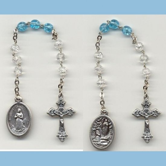 St. Bernadette/Our Lady of Lourdes Chaplet Crackle Beads