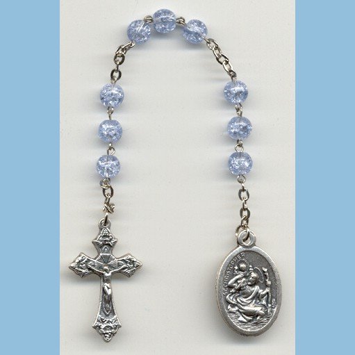 St. Christopher Chaplet Crackle Beads