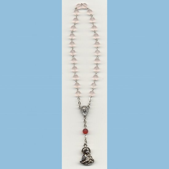 St. Therese Chaplet Matte Druks Rose Medal