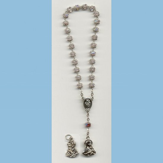St. Therese Chaplet Capped AB Druks Rose Medal