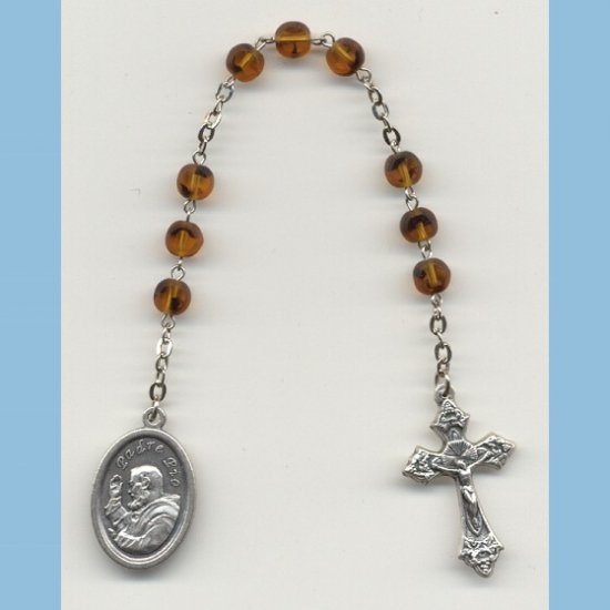 St. Padre Pio Chaplet 6mm Czech F/P Tri-cut