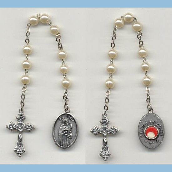 St. Lucy Chaplet 3rd Class Glass Pearls SE