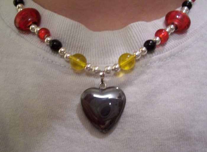 Heart In Flames Necklace