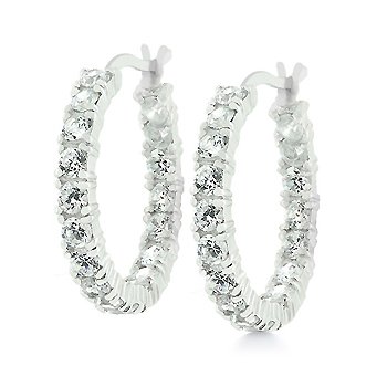 Sterling Silver Eternity Hoop Earrings