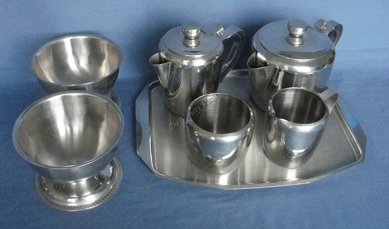 Vintage Stainless Steel Tea Set Dessert Bowls Set of 7