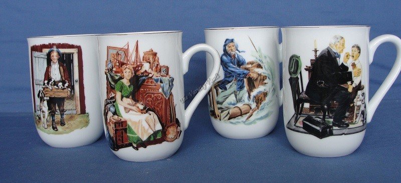 Norman Rockwell Set of 4 Classic Mug Gift Set Coffee Cocoa New