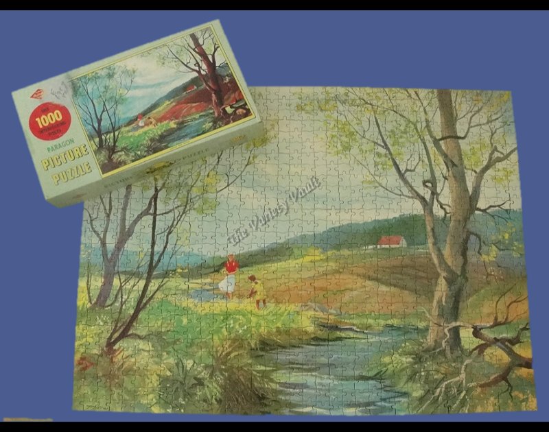 Vintage Warren Built-Rite Puzzle Across the Brook 1950's