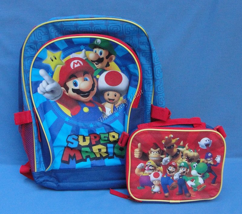Super Mario Backpack Bookbag Luigi Yoshi Toad Donkey Kong Bowser