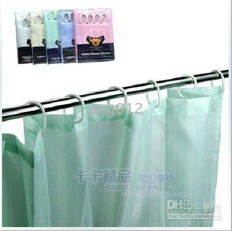 100% Polyester Waterproof Fabric Shower Curtain Mildewproof Bath Curtain ( 180*200cm) Mix Color