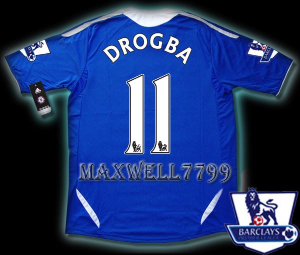 NEW 11-12 CHELSEA HOME DROGBA 11 PREMIER PATCH SOCCER SHIRT JERSEY