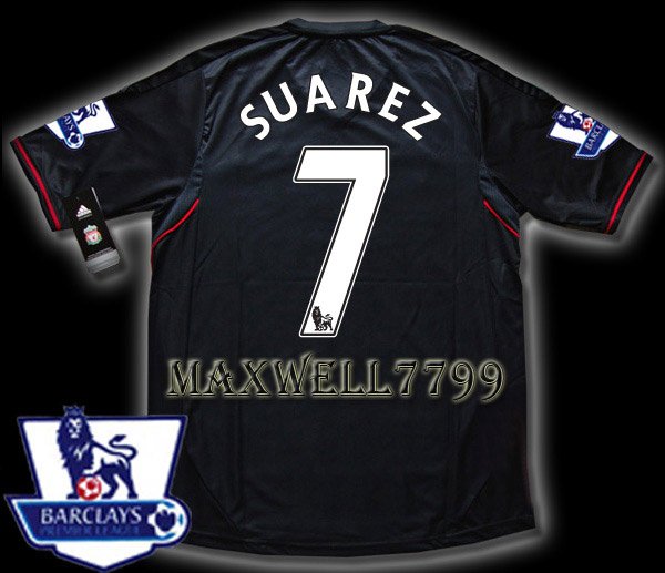NEW 11-12 LIVERPOOL AWAY SUAREZ 7 PREMIER PATCH SOCCER SHIRT JERSEY