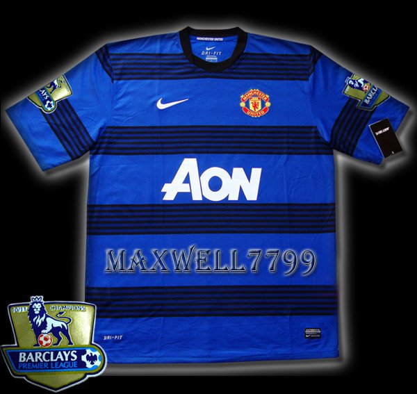 NEW 11-12 MANCHESTER UNITED AWAY BLANK CHAMP PREMIER PATCH SOCCER SHIRT JERSEY