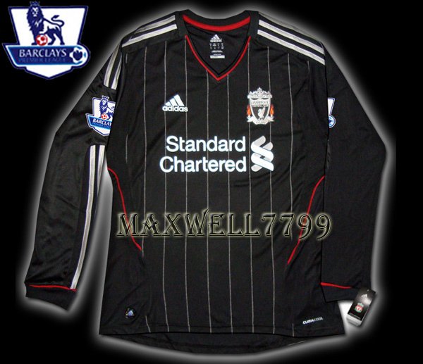 NEW 11-12 LIVERPOOL AWAY BLANK PREMIER PATCH LS SOCCER SHIRT JERSEY