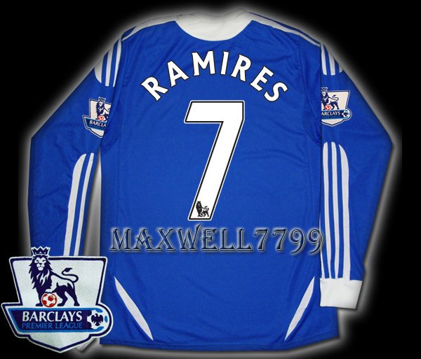 NEW 11-12 CHELSEA HOME RAMIRES 7 PREMIER PATCH SOCCER SHIRT LS JERSEY