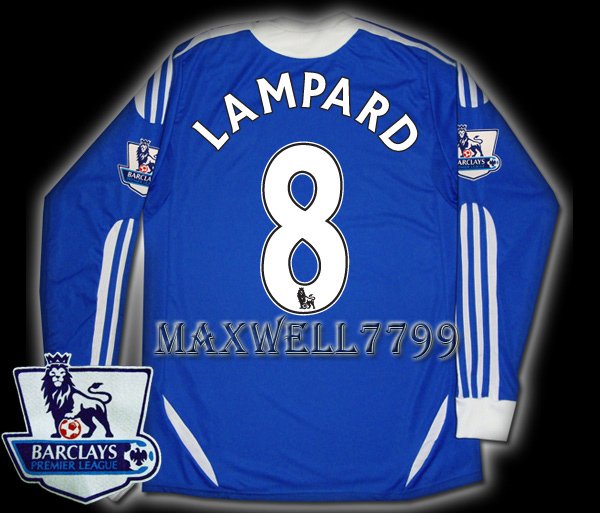 NEW 11-12 CHELSEA HOME LAMPARD 8 PREMIER PATCH SOCCER SHIRT LS JERSEY