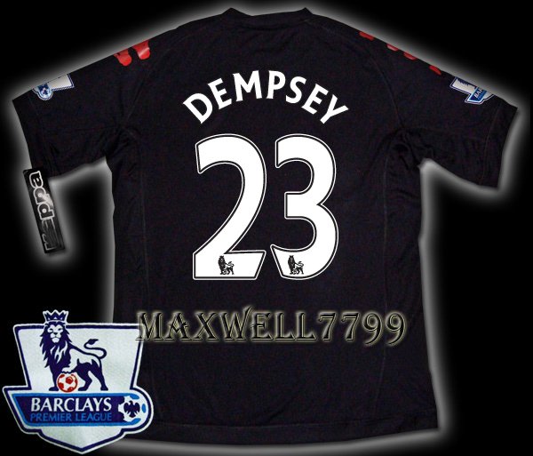 NEW 11-12 FULHAM AWAY DEMPSEY 23 PREMIER PATCH SOCCER SHIRT JERSEY