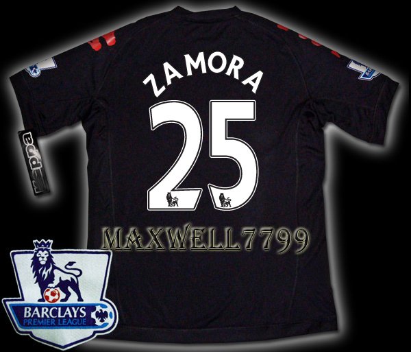 NEW 11-12 FULHAM AWAY ZAMORA 25 PREMIER PATCH SOCCER SHIRT JERSEY