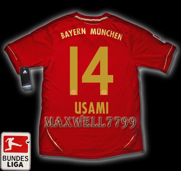 NEW 11-12 BAYERN MUNICH HOME USAMI 14 BUNDES LIGA PATCH SOCCER SHIRT JERSEY
