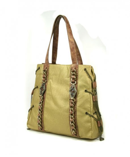 Ladies Designer Inspired Gold Handbag Purse