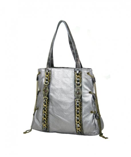 Ladies Designer Inspired Silver Handbag Purse