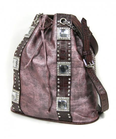 Ladies Designer Inspired Rhinestone Hobo Handbag