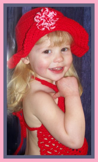 Red Halter/Hat Set