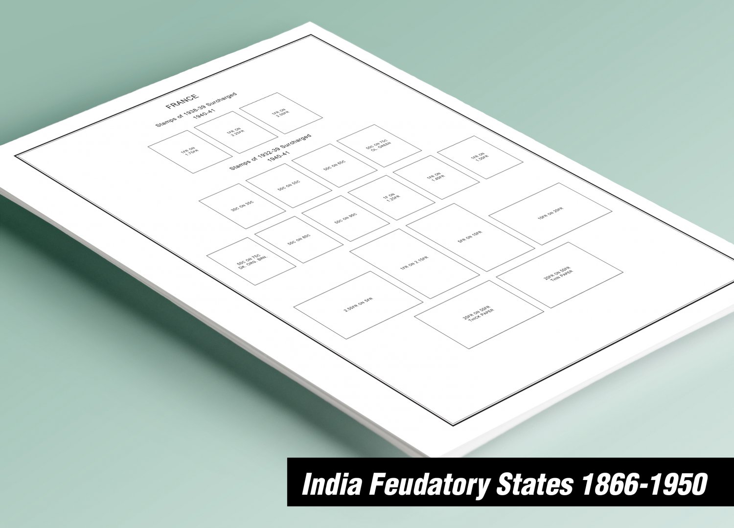 PRINTED INDIA FEUDATORY STATES 1866-1950 STAMP ALBUM PAGES (55 pages)