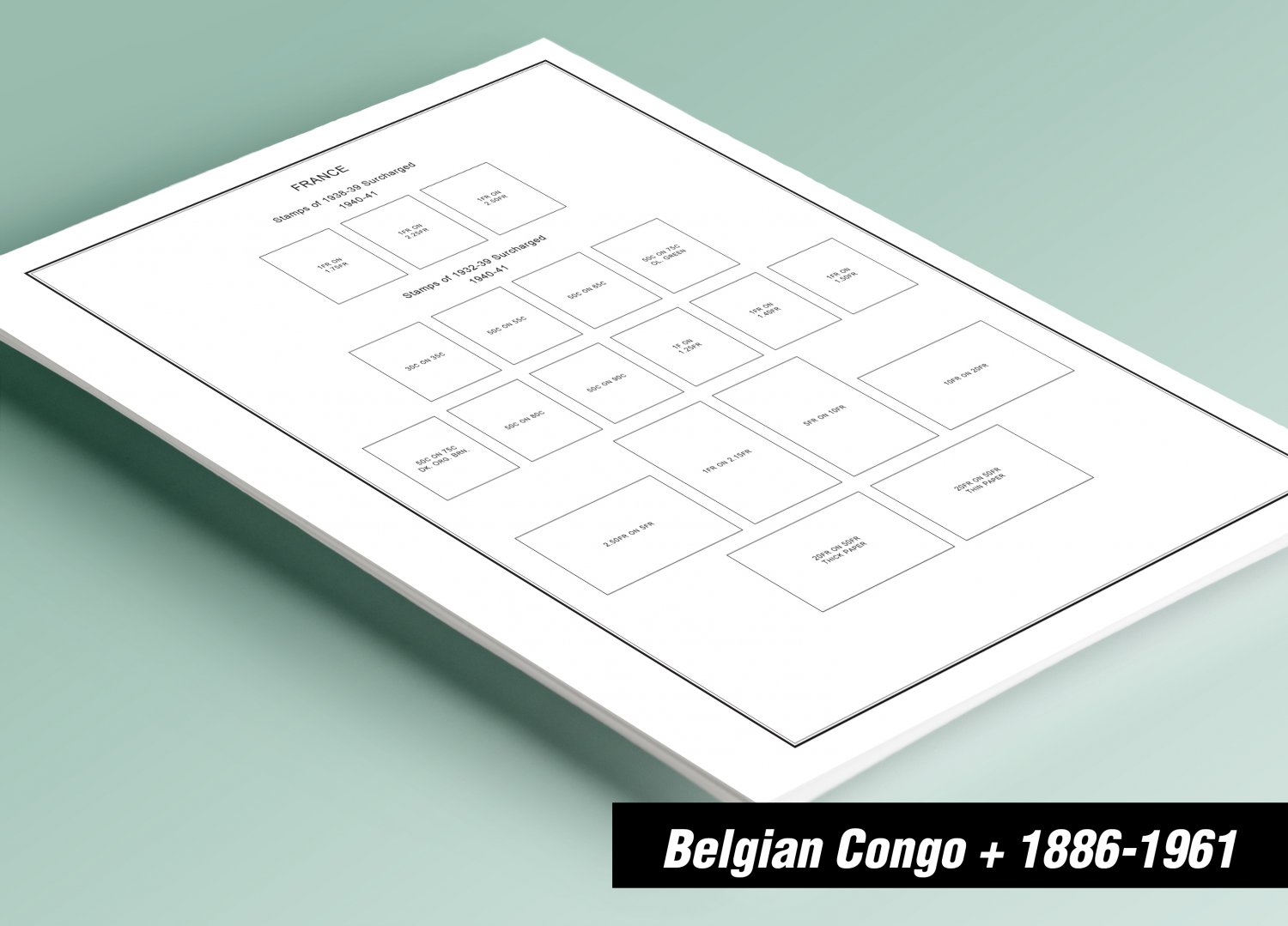 PRINTED BELGIAN CONGO 1886-1957 STAMP ALBUM PAGES (43 pages)
