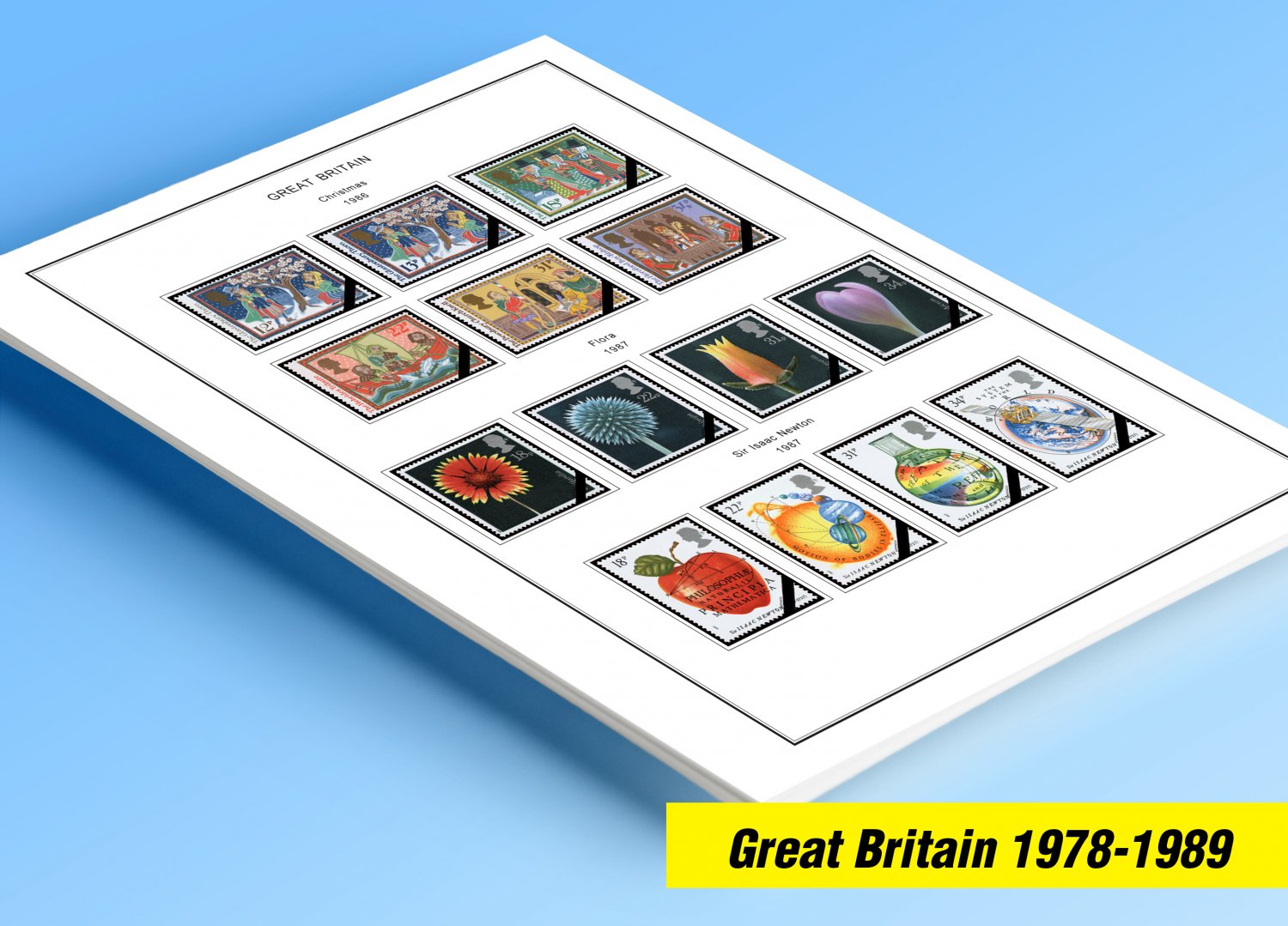 COLOR PRINTED GREAT BRITAIN 1978-1989 STAMP ALBUM PAGES (51 illustrated pages)