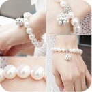 Pearl ball bracelet with pearl ball pendant