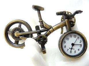 Retro pocket watch necklace bike