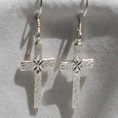 Sterling Silver Dangle Cross Earrings