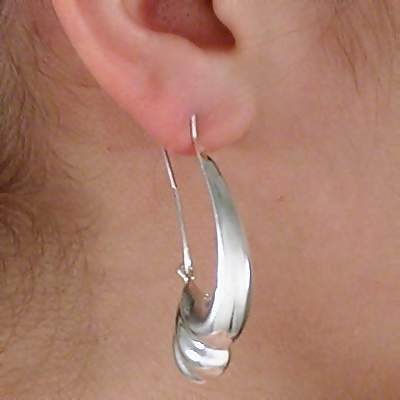 Sterling Silver Swirl Hoop Earrings