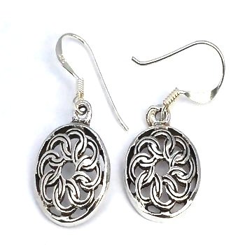 Sterling Silver Celtic knotted Shield Dangle Earrings