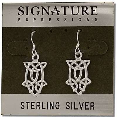 Sterling Silver Celtic Filigree Knotted Teardrop Dangle Earrings