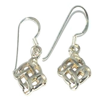 Sterling Silver Celtic Bowen Cross Knotted Circle Earrings