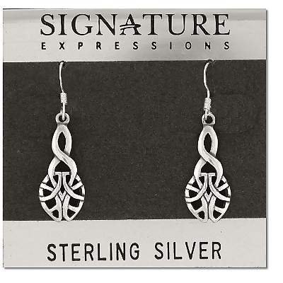 Sterling Silver Celtic Knot Tear Drop Dangle Earring