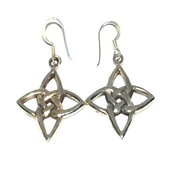 Sterling Silver Celtic Riddle Star Dangle Earring