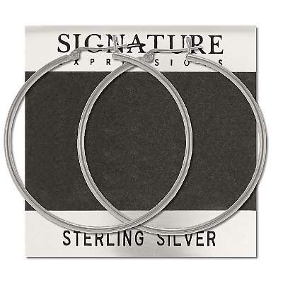 Sterling Silver Italian Catch Pin Catch Hoop Earrings