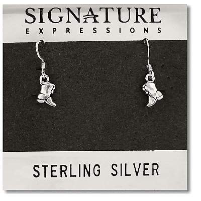 Sterling Silver Boots Dangle Earrings