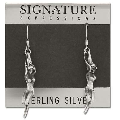 Sterling Silver Exotic Wispy Genie Rising Dangle Earrings