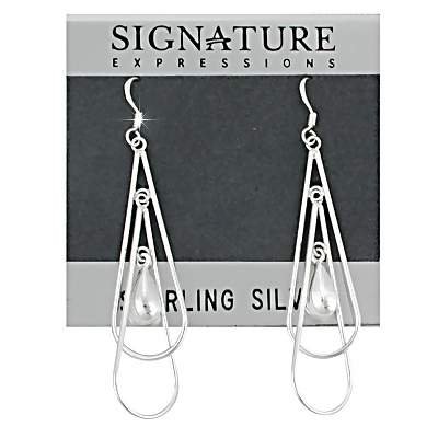 Sterling Silver Double Tear Drop Dangle Earrings