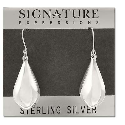 Sterling Silver Puffed Teardrops Dangle Earrings