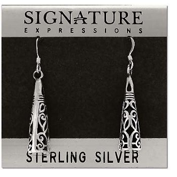 Sterling Silver Antique Filigree Cone Dangle Earrings