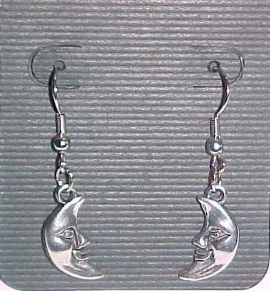 (SOLD) Smiling Half Moon Earrings (Pierced Ears)