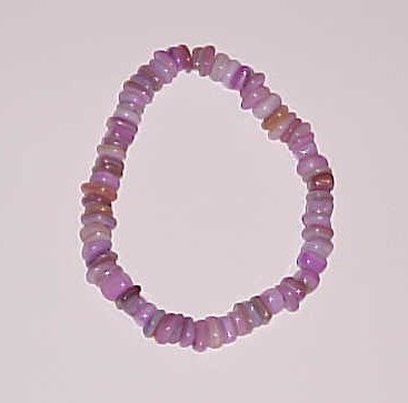 Lilac Shell Beaded Stretch Bracelet 7 inches